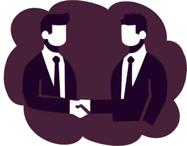 Deux employés de bureau se serrent la main